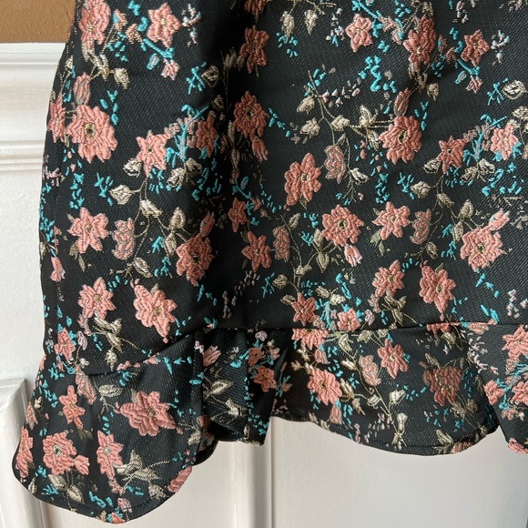 Superdown Macey Mini Dress Pink Floral Embroidered Size XXS Y2K Jacquard - Picture 8 of 11